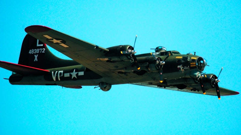 A photo of the B-17 Flying Fortress aircraft involved in Saturday's crash. 