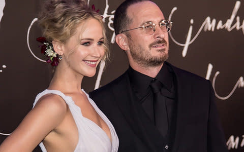 Darren Aronofsky with mother! star Jennifer Lawrence - Credit:  Gilbert Carrasquillo