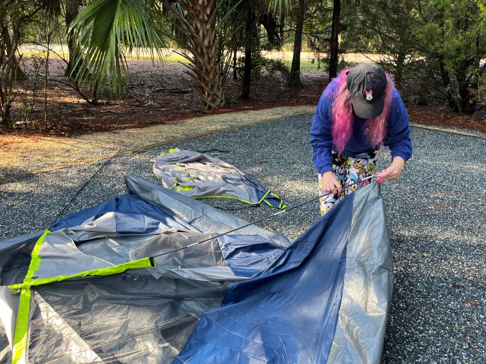 jenna clark taking apart the tent