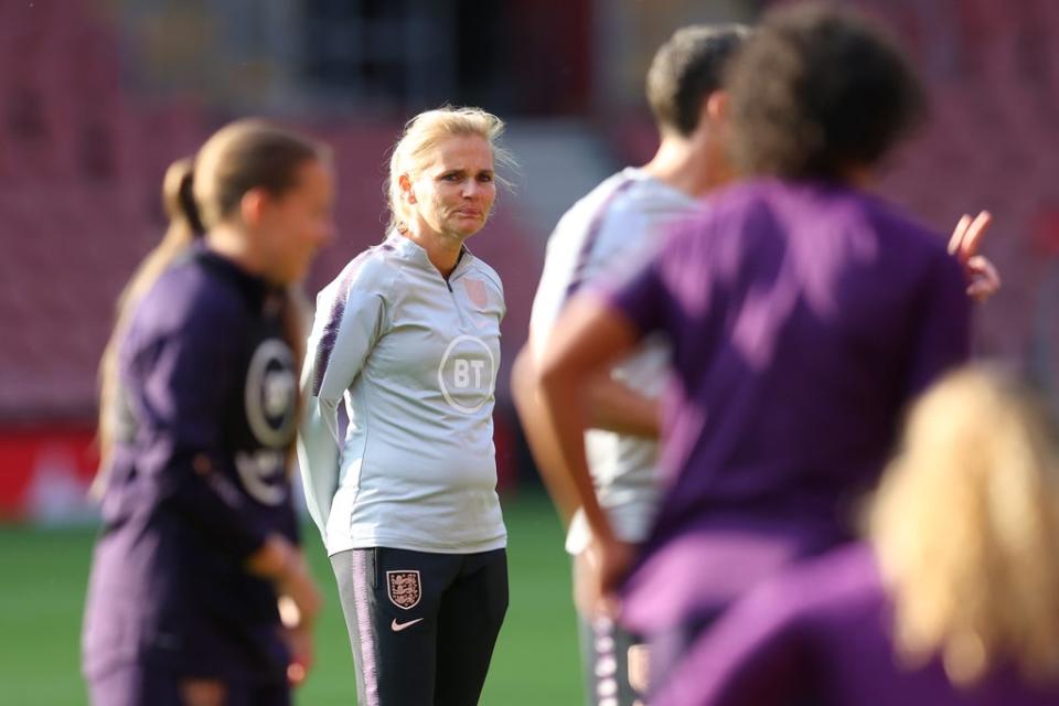 Sarina Wiegman will take charge of England for the first time as they host North Macedonia (Getty Images)