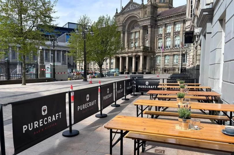 Purecraft's pub garden overlooks the Floozie