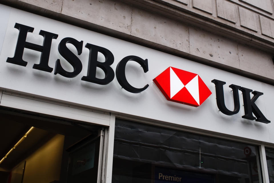 A branch of HSBC stands on High Holborn in London, England, on July 26, 2019. Four major UK banks, including HSBC, are set to release interim figures over the coming days. Half-year results for Lloyds Banking Group are due out on July 31, for Barclays on August 1, for the Royal Bank of Scotland (RBS) on August 2 and for HSBC on August 5. (Photo by David Cliff/NurPhoto via Getty Images)