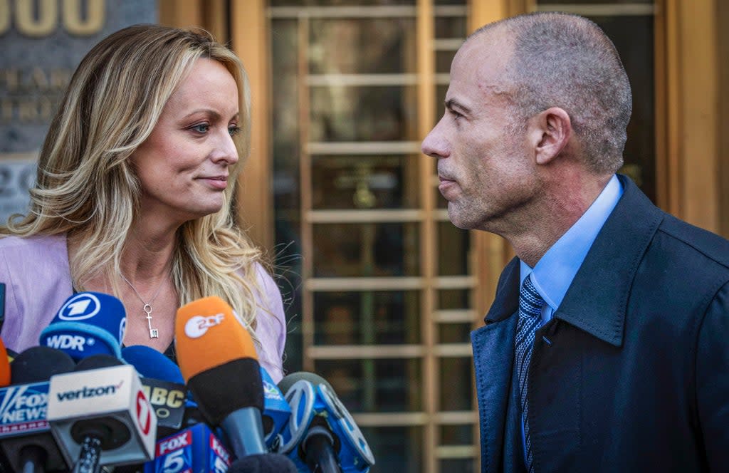 Michael Avenatti-Stormy Daniels (Copyright 2018 The Associated Press. All rights reserved.)