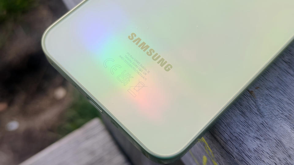 The Samsung Galaxy A35's Samsung logo.