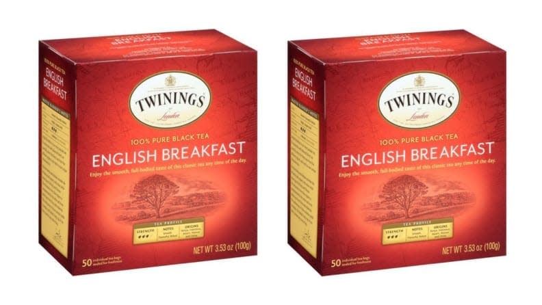 I drink Twinings English breakfast tea in place of coffee.