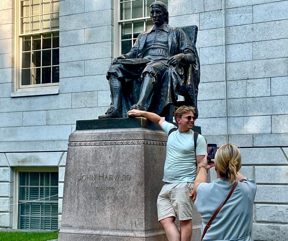 Daniel Chester French’s statue of Harvard University benefactor John Harvard in Harvard Yard