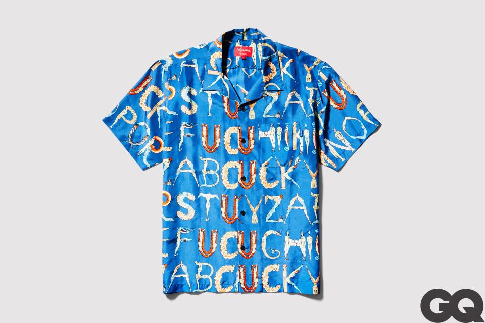 Alphabet silk shirt, spring-summer 2018.