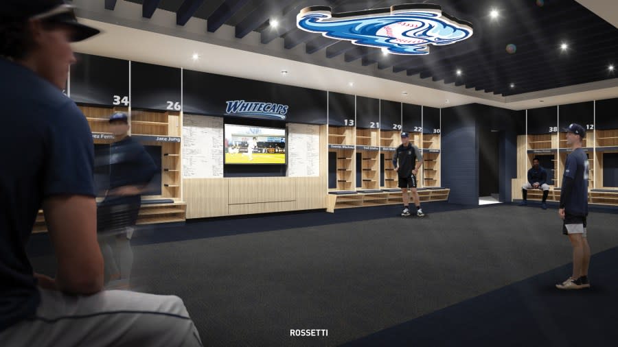 A rendering shows renovations to LMCU Ballpark. (Courtesy Whitecaps Media Department)