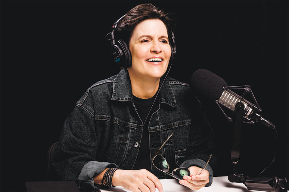 NOW HEAR THIS Visit THR.com for podcasting insights from power list honorees including Rachel Maddow and Kara Swisher (left), who says her dream episode is “a joint interview with Dolly Parton and Taylor Swift about business — no quaint sweet Kentucky home or shitty ex-boyfriend stories allowed.”