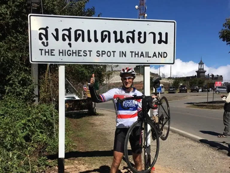 Luc Maurice auf einer Fahrradtour in Thailand.  - Copyright: Ruth Ang