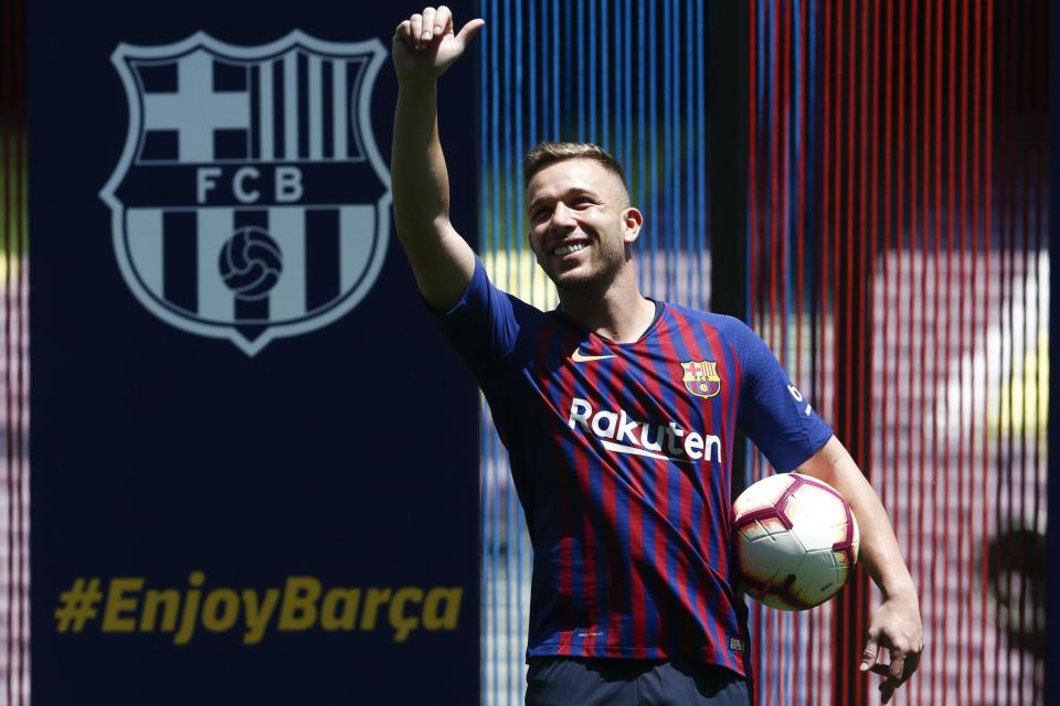New arrival | Barcelona's new signing, Brazilian midfielder Arthur, cost £35m: AFP/Getty Images