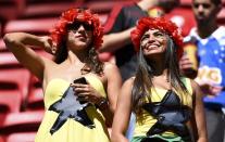 Ghana fans attend the 2014 World Cup Group G soccer match against Portugal at the Brasilia national stadium in Brasilia June 26, 2014. REUTERS/Dylan Martinez (BRAZIL - Tags: SOCCER SPORT WORLD CUP)