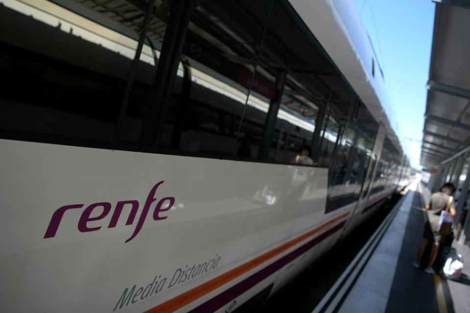 A Renfe train at the Principe Pio station in Madrid (AFP via Getty Images)