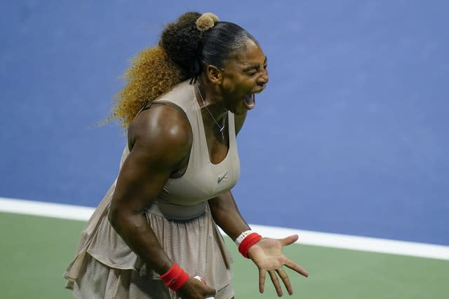 Serena Williams screams during her intense clash with Victoria Azarenka