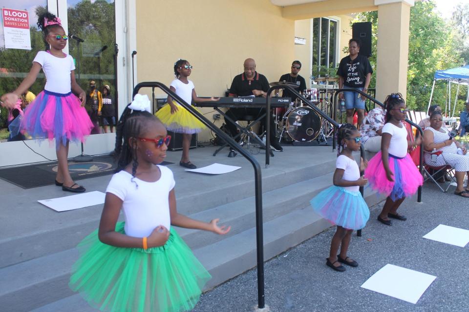 The DaySpring New Testament liturgical dancers performed during DaySpring Baptist Church's Fight Against Gun Violence event on Saturday at the church in NE Gainesville.
(Credit: Photo by Voleer Thomas/For The Guardian)