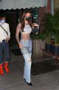 <p>Days before her 24th Birthday, Bella Hadid stepped on in New York in yet another super '00s ensemble. The new <a href="https://www.elle.com/uk/life-and-culture/culture/a33923312/gigi-hadid-birth-baby/" rel="nofollow noopener" target="_blank" data-ylk="slk:aunt Hadid;elm:context_link;itc:0;sec:content-canvas" class="link ">aunt Hadid</a> paired her light-washed denim jeans with a sheer mini dress, covering up with a white cropped top and, most importantly, a face mask. Finishing of the throwback look, the 23 year-old wore black pointed boots and a cute sparkly handbag. </p><p><a class="link " href="https://go.redirectingat.com?id=127X1599956&url=https%3A%2F%2Fwww.net-a-porter.com%2Fen-gb%2Fshop%2Fproduct%2Fprada%2F85-stretch-knit-knee-boots%2F1258203&sref=https%3A%2F%2Fwww.elle.com%2Fuk%2Ffashion%2Fcelebrity-style%2Fg32141187%2Fbella-hadid-quarantine-style%2F" rel="nofollow noopener" target="_blank" data-ylk="slk:SHOP BLACK POINTED BOOTS;elm:context_link;itc:0;sec:content-canvas">SHOP BLACK POINTED BOOTS</a></p>