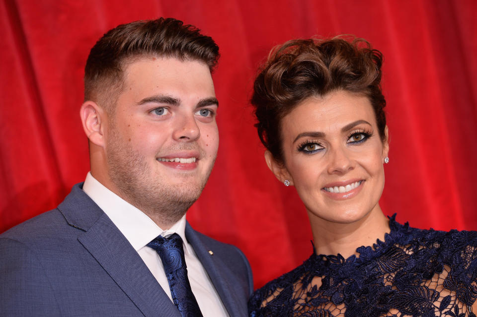 MANCHESTER, ENGLAND - JUNE 03:  Kym Marsh (R) and son, David Cunliffe attend the British Soap Awards at The Lowry Theatre on June 3, 2017 in Manchester, England. The Soap Awards will be aired on June 6 on ITV at 8pm.  (Photo by Jeff Spicer/Getty Images)