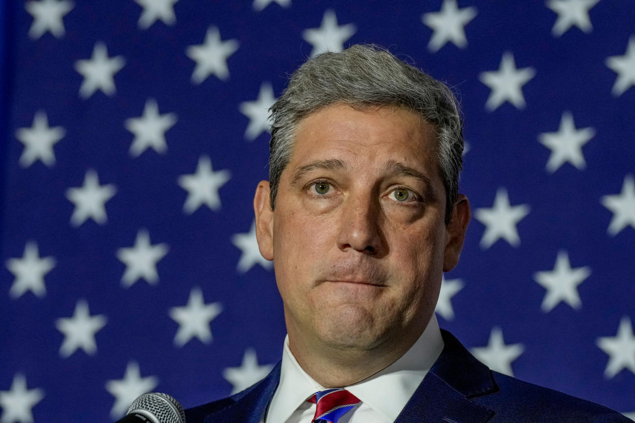 Democratic candidate for U.S. Senate Rep. Tim Ryan (D-OH) speaks during an election night event at Mr. Anthony's Banquet Center on November 8, 2022 in Boardman, Ohio. (Drew Angerer/Getty Images)