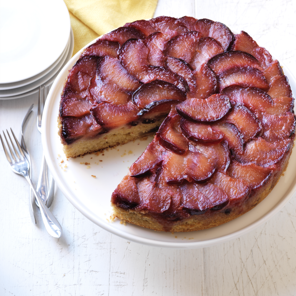 Sticky Plum Upside-Down Cake