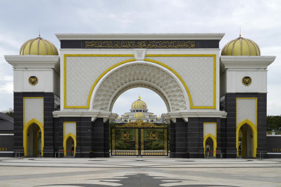 The National Palace is seen in Kuala Lumpur, Malaysia, Sunday, Oct. 25, 2020. National Palace statement says Malay rulers has decided not to accede to Prime Minister Muhyiddin Yassin's request to declare a state of emergency. (AP Photo/Vincent Thian)