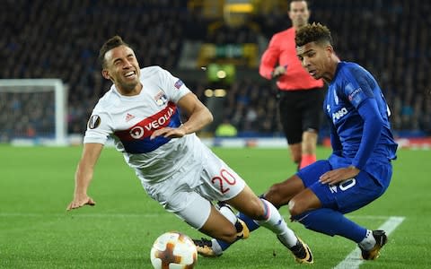 Holgate conceded a penalty in the Europa League defeat to Lyon - Credit: AFP