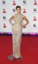 <p>Halsey lució un vestido de fondo color piel drapeado con cuentas y pedrería Jean Paul Gaultier 2014. Para presentar el premio a Mejor Artista Nuevo ella se cambió de ropa.<br>REUTERS/Steve Marcus </p>