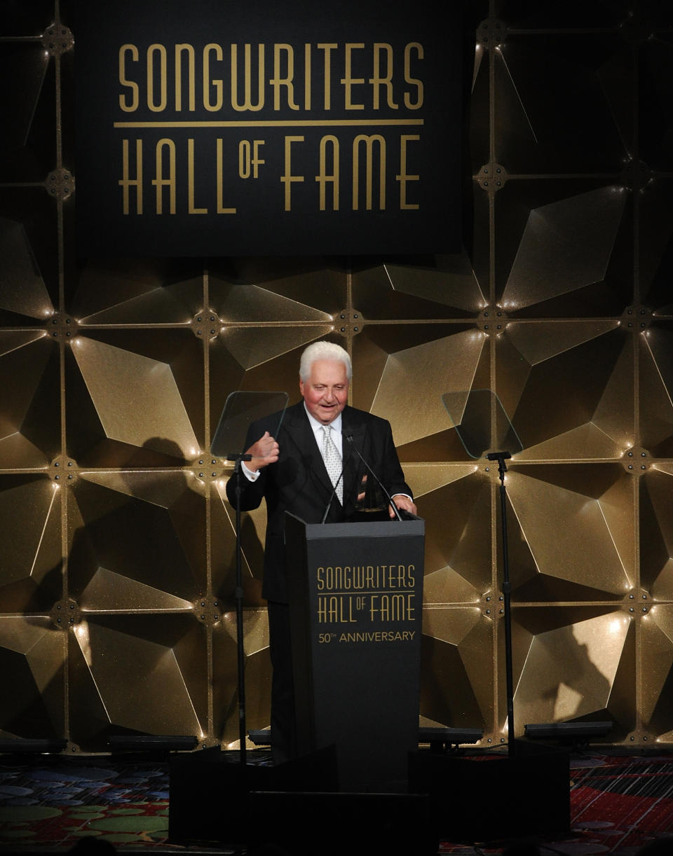 Martin Bandier speaks on stage at the 50th annual Songwriters Hall of Fame induction and awards ceremony at the New York Marriott Marquis Hotel on Thursday, June 13, 2019, in New York. (Photo by Brad Barket/Invision/AP)