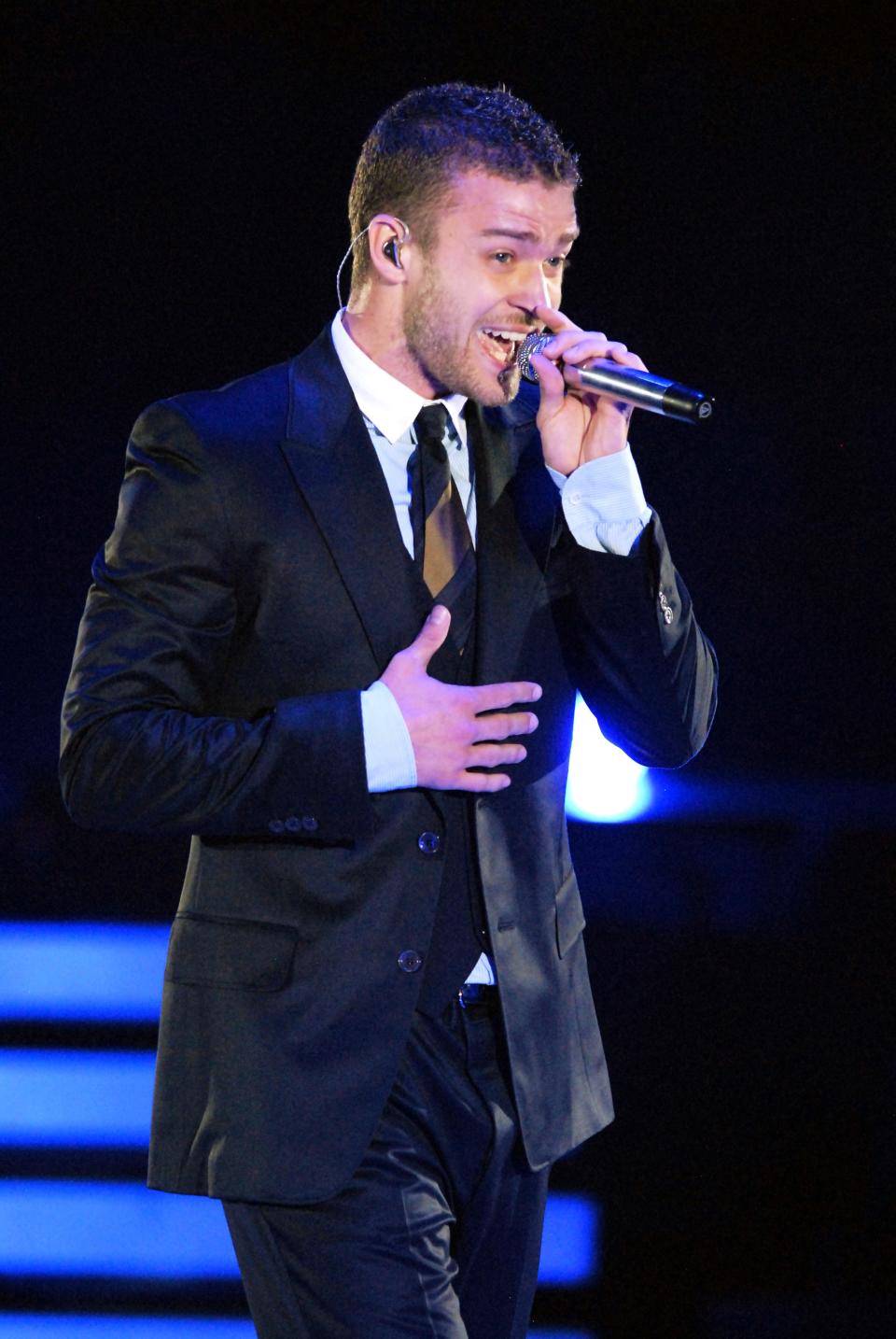 Justin Timberlake in a scene from the concert Justin Timberlake: Futuresex/Loveshow on HBO.