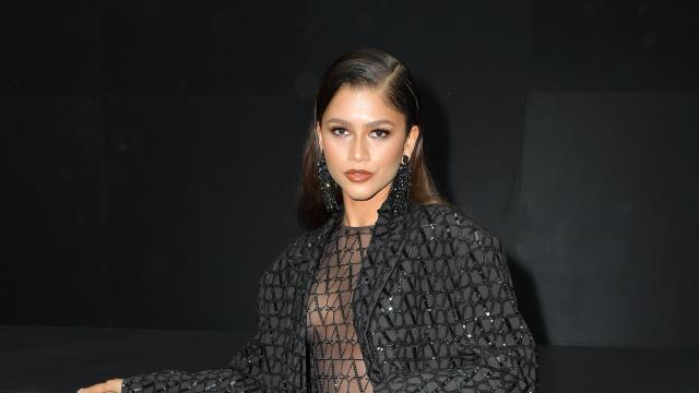 Paris Fashion Week: Zendaya's Printed Single Sleeve Louis Vuitton Skirt Set  Is Couture Chic At Its Finest