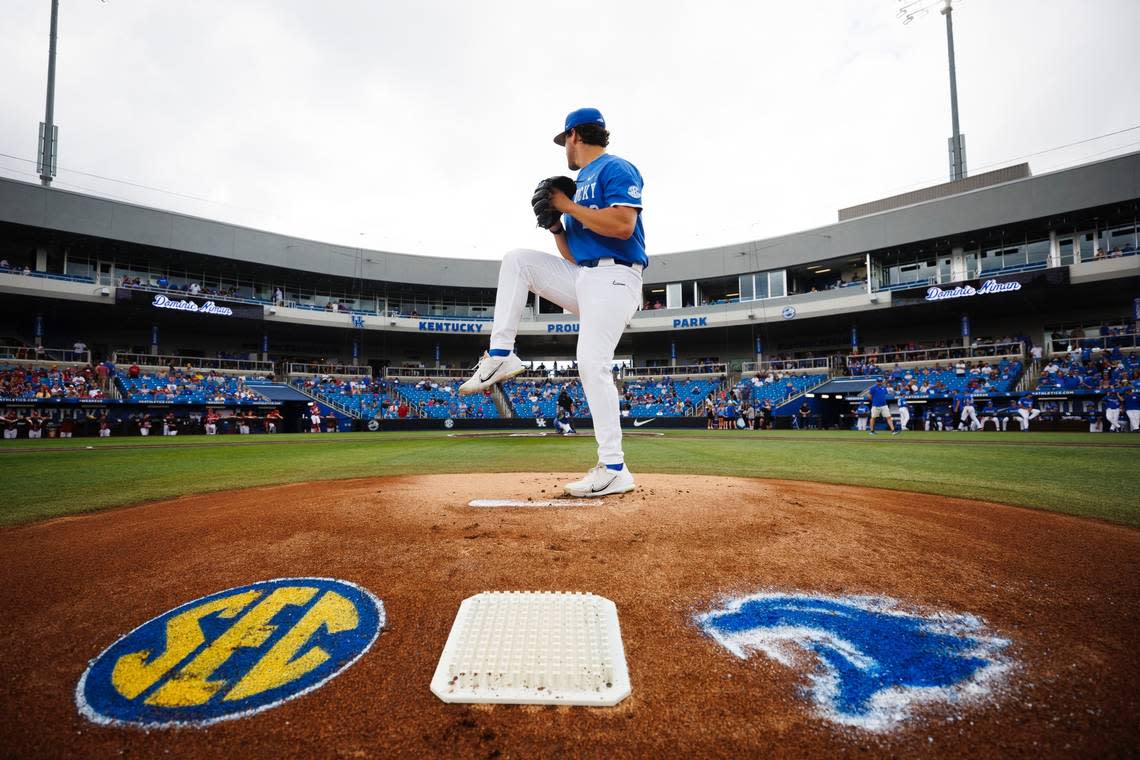 Dominic Niman earned his eighth win of the season in Kentucky’s victory against Arkansas on Saturday at Kentucky Proud Park. UK Athletics