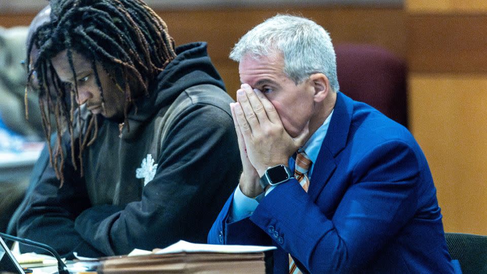 Atlanta rapper Young Thug sits next to his defense attorney Brian Steel on September 26. - Steve Schaefer/Atlanta Journal-Constitution/TNS/ABACA Press/Reuters