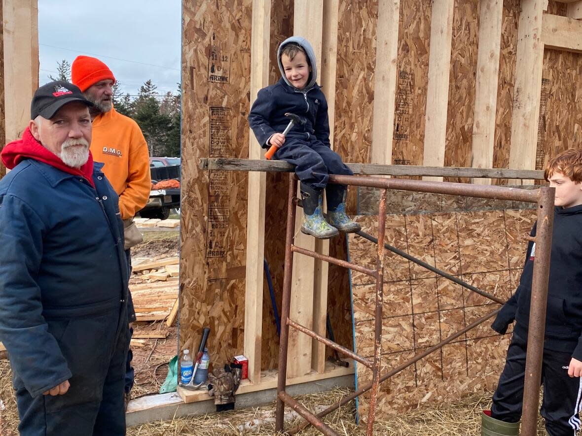 Volunteers are helping rebuild the Morehouse family home, which was destroyed by fire in October. (Submitted by Nancy Morehouse - image credit)