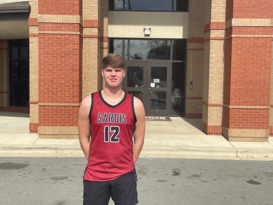 Sardis boys basketball senior center Eli Morton is the Gadsden Times co-player of the year, he is photographed at the schools gym on Thursday, March 7, 2024.