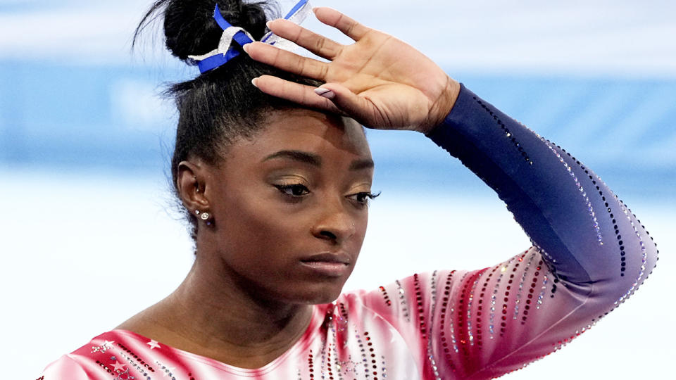 Simone Biles has opened up about her mental state leading into the Tokyo Olympics. (Photo by Toni L. Sandys/The Washington Post via Getty Images)