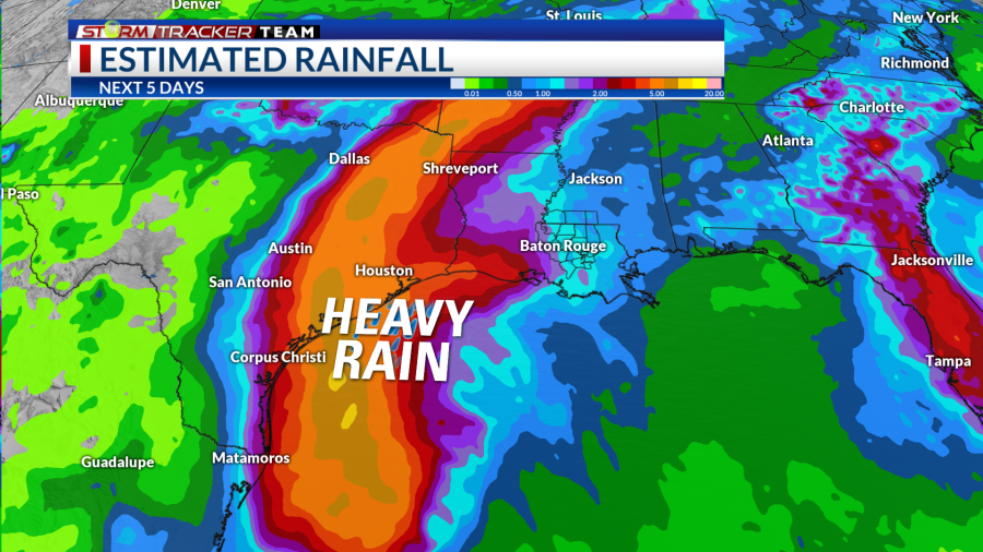 Rainfall Accumulations over the Next 5 Days