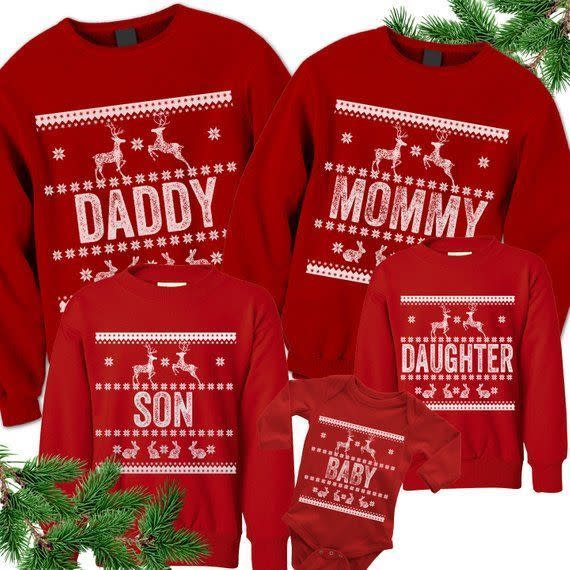 Matching Family Ugly Christmas Sweatshirts