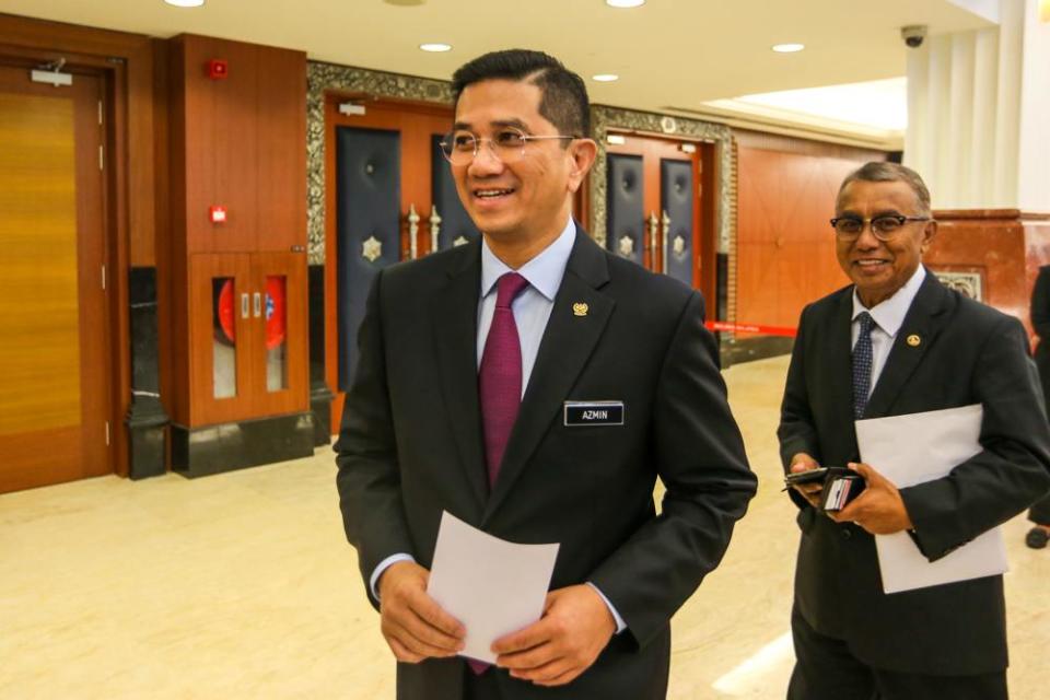 Economic Affairs Minister Datuk Seri Mohamed Azmin Ali is pictured at Parliament in Kuala Lumpur October 22, 2019. ― Picture by Firdaus Latif