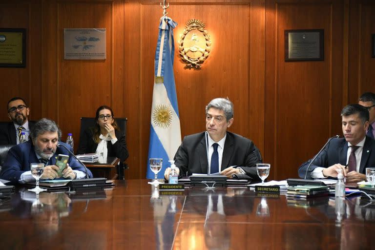 El presidente de la Corte, Horacio Rosatti, al frente de un plenario del Consejo de la Magistratura, organismo que también preside