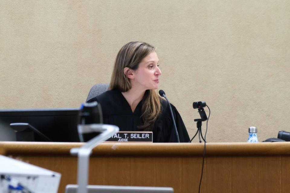 San Luis Obispo Superior Court Judge Crystal Seiler presides over the trial against Charles Ammons, who is accused of attempting to murder a Pismo Beach police officer, on Sept. 10, 2024.