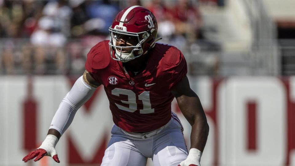 Alabama linebacker Will Anderson Jr. follows a play against Louisiana-Monroe in September.