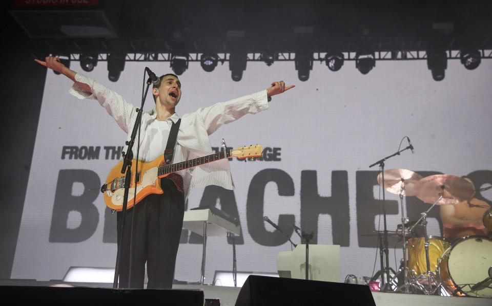 The Bleachers perform in the Mojave tent at the Coachella Valley Music and Arts Festival in Indio, Calif., April 13, 2024.