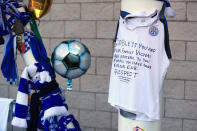 <p>Supporters pay tribute at Leicester City Football Club. Mike Egerton/PA Wire </p>