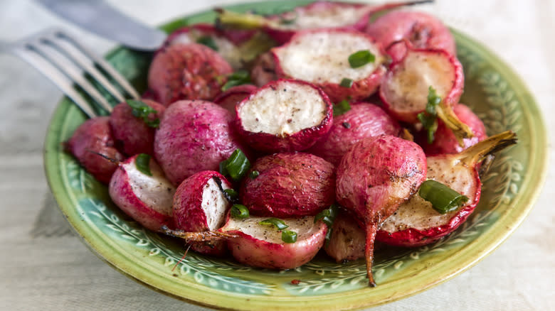 roasted radish with herbs