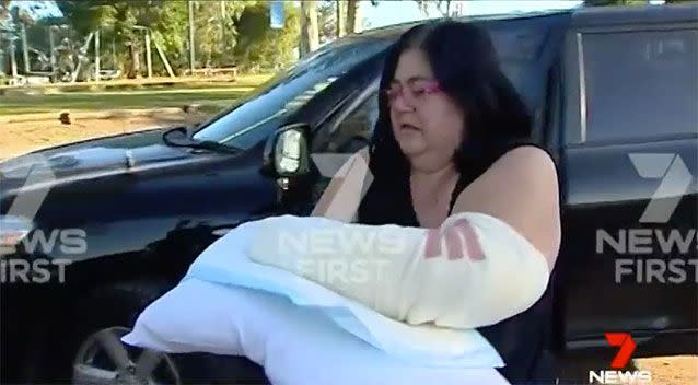 Julie Griffiths has lost the use of one of her arms following the attack. Source: 7 News