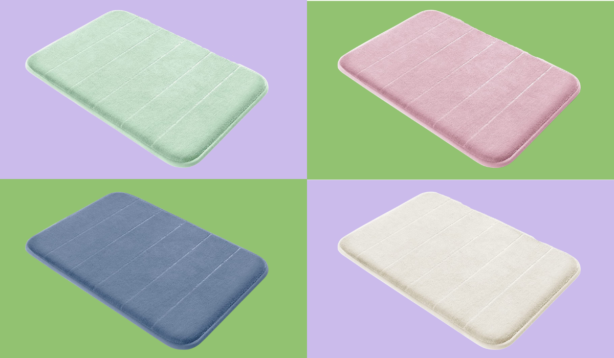 four memory foam bath mats
