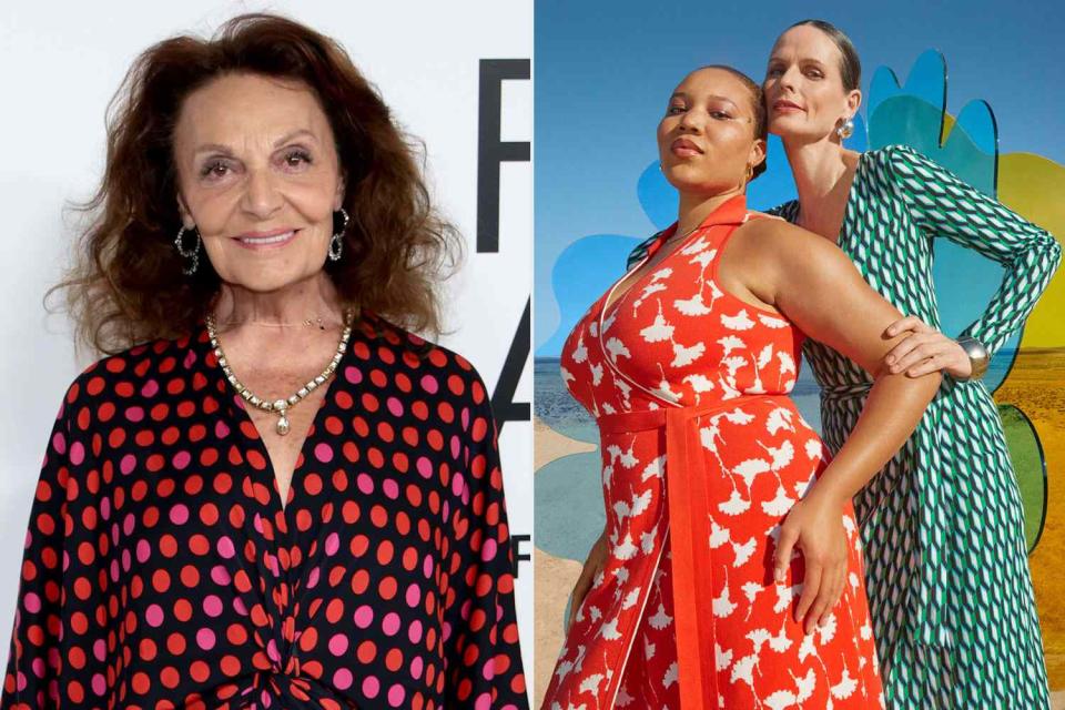 <p>Dimitrios Kambouris/Getty, Courtesy of Target</p> Diane von Furstenberg and her Target collab