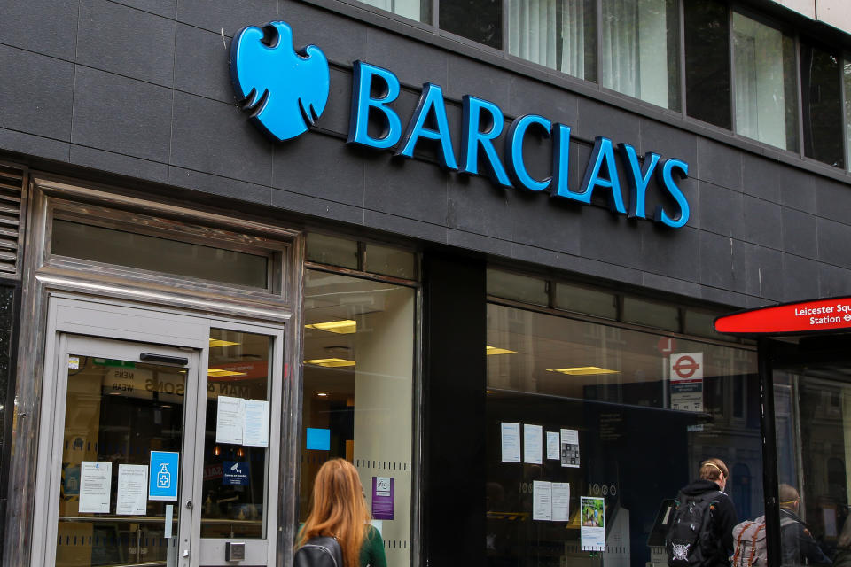 LONDON, UNITED KINGDOM - 2020/08/31: Barclays Bank branch seen in central London. (Photo by Dinendra Haria/SOPA Images/LightRocket via Getty Images)