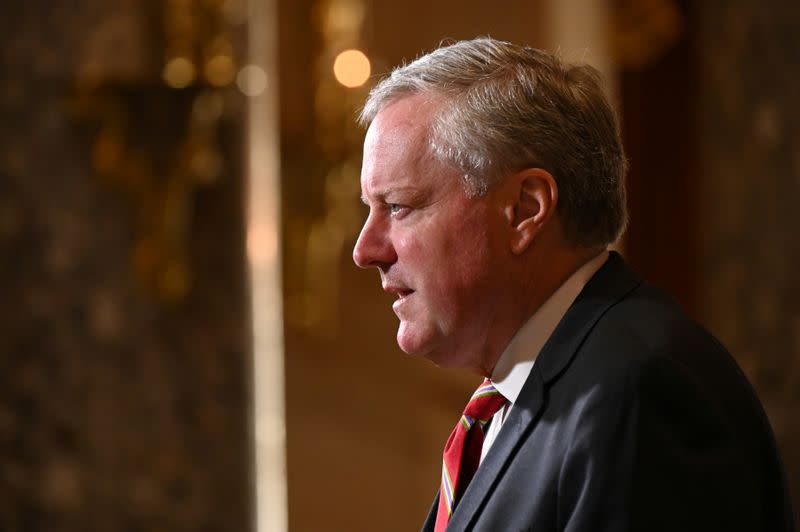 White House Chief of Staff Meadows speaks to reporters in the U.S. Capitol in Washington