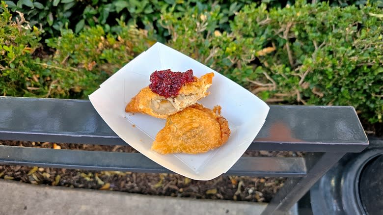 Holiday Turkey Empanada cranberry sauce