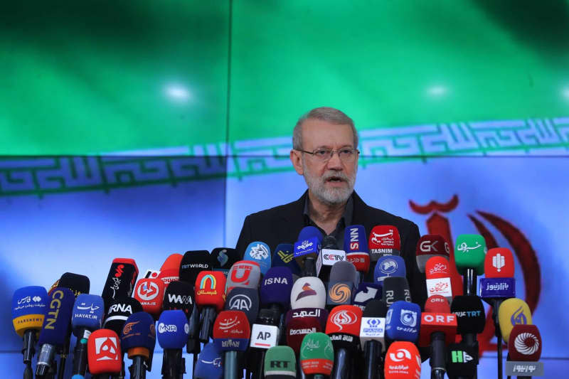 Iranian politician Ali Ardeshir Larijani addresses the media after registering his candidacy during the second day of registration for the Iranian presidential elections at the Ministry of Interior in Tehran.  After Iran mourned President Ebrahim Raisi, who died in a helicopter crash, the country focused on electing his successor.  The run-up to the June 28 vote has opened the field to a wide range of hopefuls.  Stranger/ZUMA Press Wire/dpa